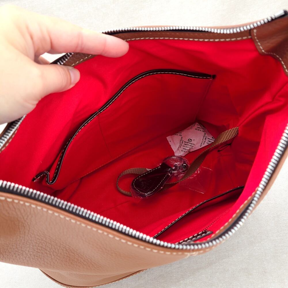 Dooney & Bourke Gracie Pebbled Leather Hobo Shoulder Bag Purse Saddle Tan NWT - Picture 13 of 16